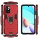 Чехол Fiji Ring для Xiaomi Redmi Note 11 4G бронированный бампер с кольцом красный - изображение 3