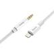 Кабель перехідник Lightning на 3,5 mini Mini-Jack (AUX) HOCO Digital Audio Conversion Cable (1м, ЦАП). White - зображення 2