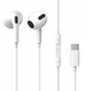 Наушники Type-C Baseus C17-1 для Samsung, Xiaomi, iPhone 15/16 с микрофоном, гарнитура, новая модель – встроенный ЦАП, белые - изображение 1