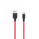Зарядний кабель HOCO X21 Silicone Type-C Cable 1m Black/Red - изображение 1