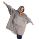 Толстовка худи оверсайз плед халат с капюшоном Huggle Hoodie односторонняя Серый - изображение 1