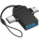 Комбінований 2в1 перехідник з USB-A на USB-C + MicroUSB для смартфона/ноутбука OEM UA2MIX-01, OTG адаптер - зображення 1