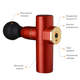 Портативний вібраційний ручний масажер для тіла міні-пістолет Fascia Mini Massage Gun 2021 акумуляторний, розслаблює м'язи Червоний - зображення 10