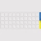 Нестирающиеся наклейки на клавиатуру Кириллица UA | ru 13 х 13 мм прозрачный фон / белые символы (подходит для macbook) - изображение 1