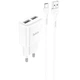 СЗУ Hoco C88A Star round 2.4A (2USB-A) + кабель USB to Type-C Белый - изображение 1