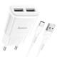 СЗУ Hoco C88A Star round 2.4A (2USB-A) + кабель USB to Type-C Белый - изображение 2