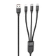 Дата кабель Hoco U104 Ultra 6A 3in1 Lightning-MicroUSB-Type-C (1.2m) Черный - изображение 1