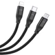 Дата кабель Hoco U104 Ultra 6A 3in1 Lightning-MicroUSB-Type-C (1.2m) Черный - изображение 3