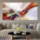 Картина Холстович Yellow Red Modern Art 30х60 см. Картина с абстракцией на стену для офиса, гостиной, кухни, спальни, интерьера - изображение 2