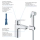 Cмеситель для гигиенического душа GROHE Start на умывальник с лейкой однорычажный хром латунь 23123003 - изображение 4