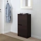 Тумба для взуття на 2 відділення IKEA BISSA 49х28х93 см чорно-коричнева (902.484.26) - зображення 2