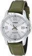 Наручний годинник Casio MTP-V004L-3BUDF водонепроникні Сріблясті із зеленим/хаки - зображення 1