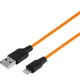 USB Hoco X21 Plus Silicone Lightning Цвет Чёрно-Оранжевый - изображение 1