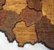 Карта объёмная настенное панно из дерева многослойная Prezent Польша коричневая - изображение 2