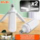 Світлодіодна складана лампа в патрон Е27 із трьома лопатями ZLight LED bulb 45W розкладний світильник комплект 2 шт. - зображення 1