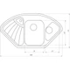 Мойка для кухни GLOBUS LUX гранитная AVERNO 1060x575мм угловая врезная без сифона на полторы чаши серая 000007696 - изображение 6