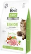 Сухой корм для пожилых кошек с избыточным весо Brit Care Cat GF Senior Weight Control м с курицей 2 кг - изображение 1
