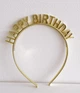 Аксесуар-обруч для волосся "Happy Birthday" золотий (T-206) - зображення 1