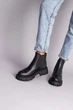 Женские зимние ботинки с резинкой Челси ShoesBand Черные натуральные кожаные внутри полушерсть 37 (24 см) (S86041з) - изображение 4