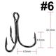 Тройной крючок FOX Treble Hooks OEM #6 черный (1шт) - изображение 1