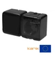 Прохідний вимикач+розетка IP54 Karlik 12WGHH-3sd 16А 250V Чорний із кришкою, заземленням "зовнішній" (мікс горизонтальний накладний) - зображення 1