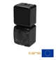 1-кл. вимикач+розетка IP54 Karlik 12WGHP-1sd 16А 250V Чорний із заземленням, кришкою прозачною "зовнішній" (мікс вертикальний накладний) - зображення 1