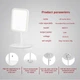 Зеркало для макияжа прямоугольное с 3 режимами LED подсветки на аккумуляторе белое (GS-66011) - изображение 2