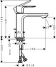 Смеситель для раковины HANSGROHE Rebris S 110 матовый черный 72517670 с донным клапаном - изображение 2