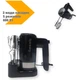 Миксер Rainberg RB-2216 600W на 5 скоростей 2 вида насадок с подставкой черный (RB-2216_408) - изображение 2