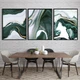 Модульная картина Холстович Green & Gold Foil Line Abstract 135х60 см. Абстрактная модульная картина для гостиной, спальни, кухни, офиса, интерьера - изображение 3