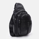 Сумка-слинг мужская кожаная Laras K10085bl Черная (ROZ6400170104) - изображение 4