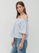Блуза H&M 38 голубой полоска 335478 - изображение 2