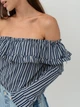 Блуза H&M 38 сине белый полоска 5412001 - изображение 3