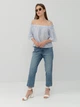 Блуза H&M 38 голубой полоска 335478 - изображение 1