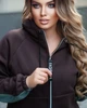 Женская кофта "Villena" 46-50 оливка+коричневый - изображение 2