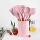 Силіконовий термостійкий кухонний набір Utensil Set з 24 шт Рожевий (41113) - зображення 6