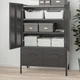Шафа з дверцятами та ящиками IKEA IDASEN 80х47х119 см темно-сіра (504.963.81) - зображення 4