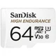 Карта памяти SanDisk 64GB microSDXC class 10 UHS-I U3 V30 High Endurance (SDSQQNR-064G-GN6IA) - изображение 1