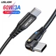Кабель USB Type-C - USB Type-C (2м) PD 60 Вт провод для быстрой зарядки телефона смартфона зарядный 3A USLION US0177 Black - изображение 2
