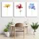 Модульна картина Холстович Watercolor flowers 225х100 см. Картина в стилі мінімалізм Акварельні квіти у вітальню, спальню, кухню, офіс, інтер'єрна - зображення 1