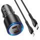 Автомобильное зарядное устройство в прикуриватель Hoco NZ3 Clear Way |2Type-C, 40W/3A, PD/QC| с кабелем Lightning 1м Black - изображение 3