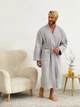 Вафельный халат мужской COSY кимоно без воротника M серый 821N - изображение 4