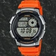 Наручний електронний годинник Casio AE-1000W-4B Сірий\помаранчевий ремінь - зображення 2