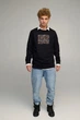 Світшот чоловічий OVERSIZE /no flis/ S Чорний (BSMB30058) - изображение 2