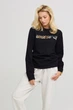 Світшот жіночий oversize /no flis/ S Чорний (BSWB30070) - изображение 1