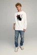 Світшот чоловічий OVERSIZE /no flis/ L Білий (BSMW30103) - зображення 2