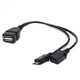Кабель адаптер OTG SUNROZ USB Female - Micro USB M + Micro USB F, 22 см (A-48411) - зображення 1