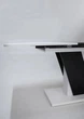 Стол обеденный раскладной в гостиную, кухню Carvelo 140(180)x80 Intarsio белая аляска/черный униколор (ламинированная ДСП) - изображение 5