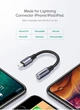 Переходник Ugreen US211 3.5 мм Female to Lightning Male Cable Braided with Aluminum Shell 10 см Black (90402004) - изображение 3