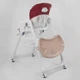 Детский складной стульчик для кормления на колесах Toti W-22019 сиденье экокожа, Бело-бордовый - изображение 3